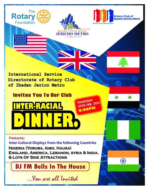 Peace Building And Conflict Resolution Interracial Dinner. 25th February, 2021